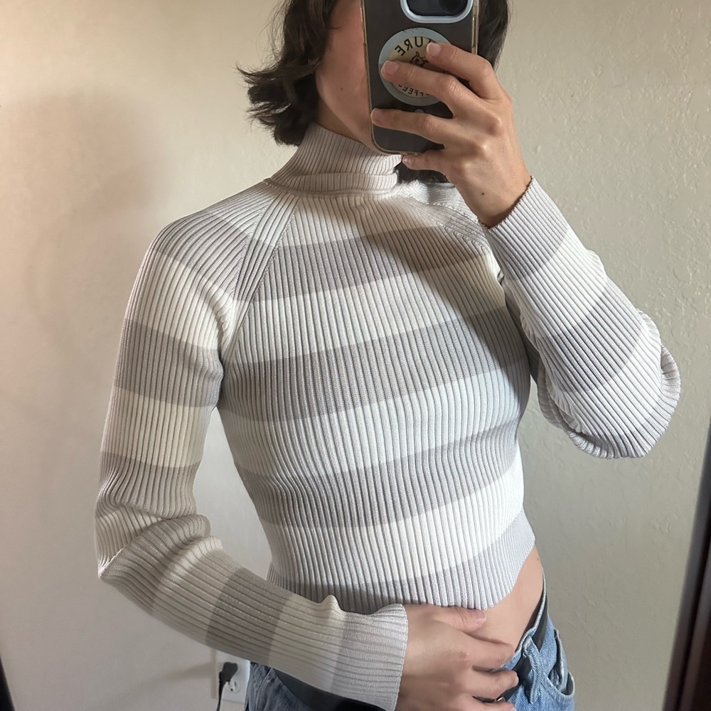 Zimmermann Striped Ribbed Turtleneck Sweater